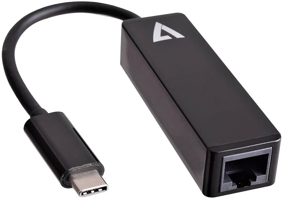 V7 USB-C (male) to Ethernet (female) Adapter Black V7UCRJ45-BLK-1E