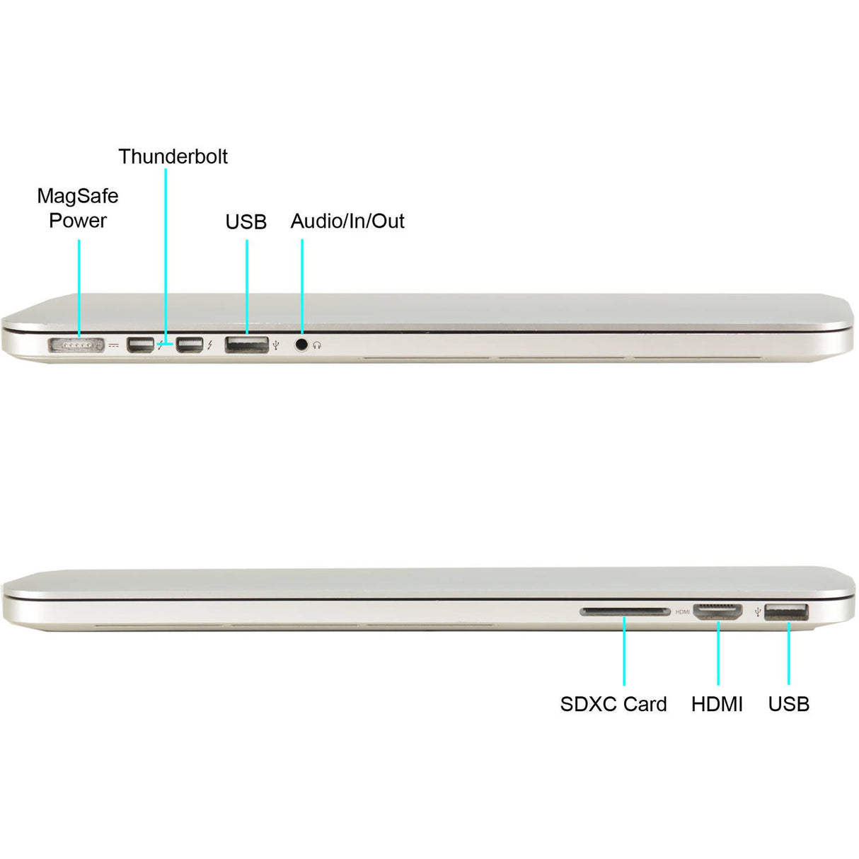 Apple MacBook Pro 15" A1398 i7-4770HQ 2.2GHz 16GB Ram 256GB SSD FR AZERTY Silver