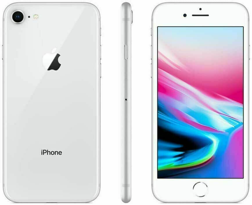 Apple iPhone 8 (A1863, 2017) 128GB Silver 4.7" Retina HD Display 12MP Camera