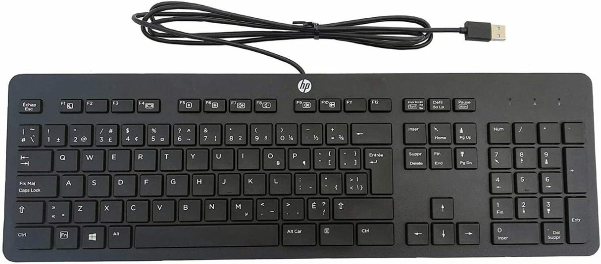 HP Business Slim Keyboard USB, Black, Layout French AZERTY