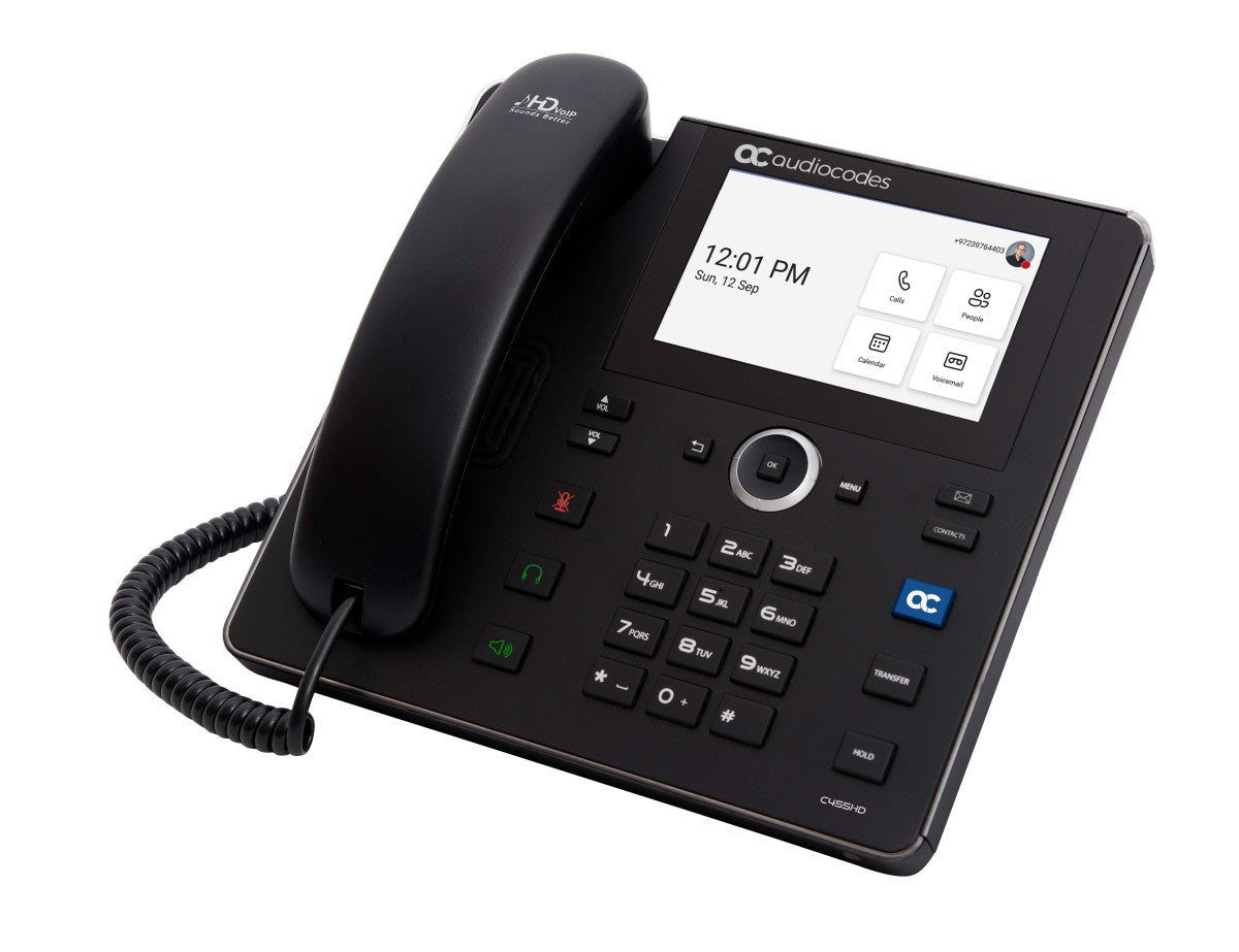 AudioCodes C455HD VoIP phone with Bluetooth interface and caller ID 