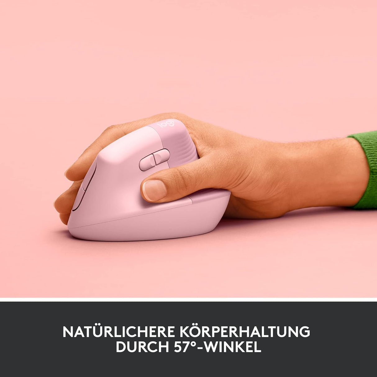Logitech Lift vertikale ergonomische kabellose Bluetooth Maus Rosa