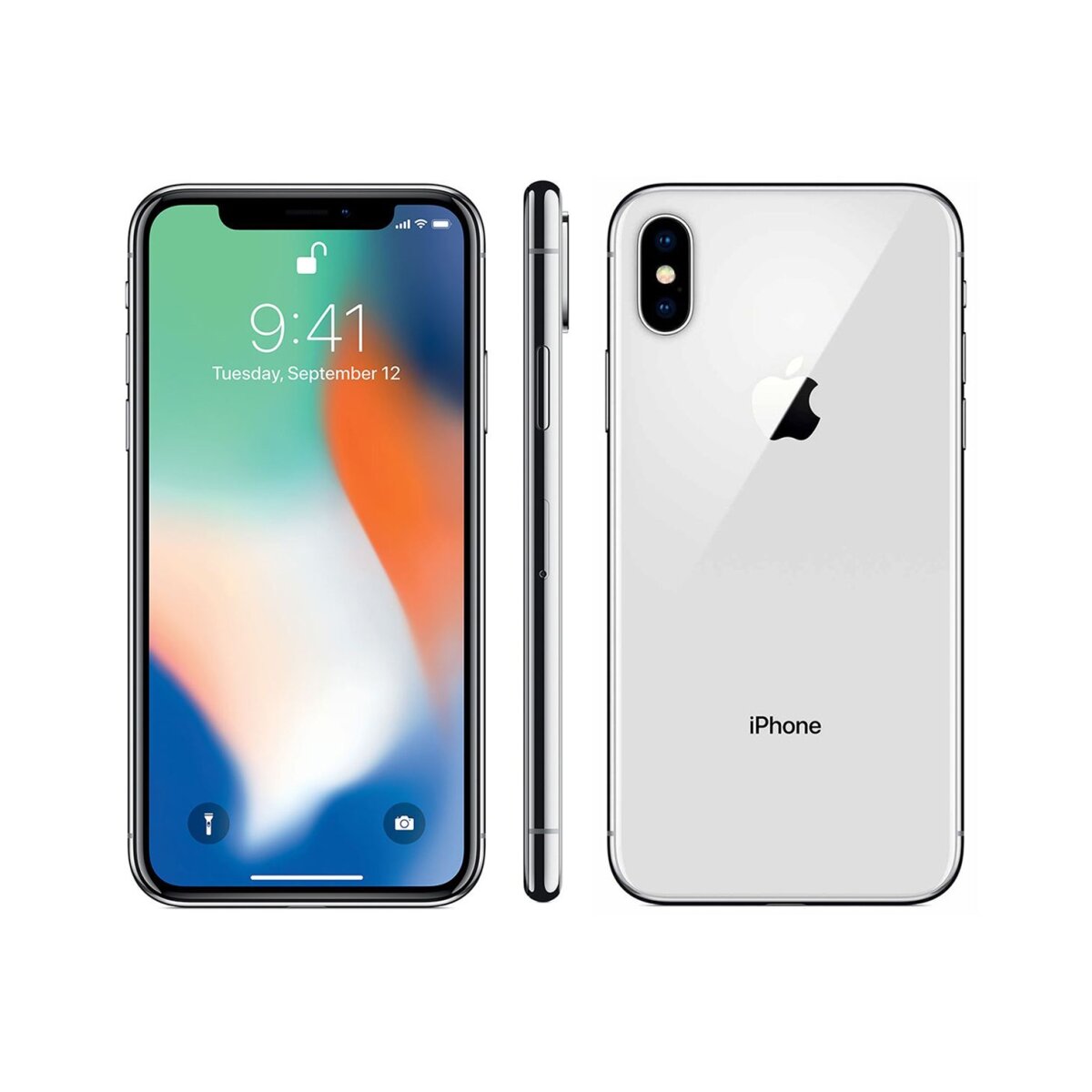 Apple iPhone X (A1901) 256GB Silver 5.8'' Super Retina HD Display 12MP Camera