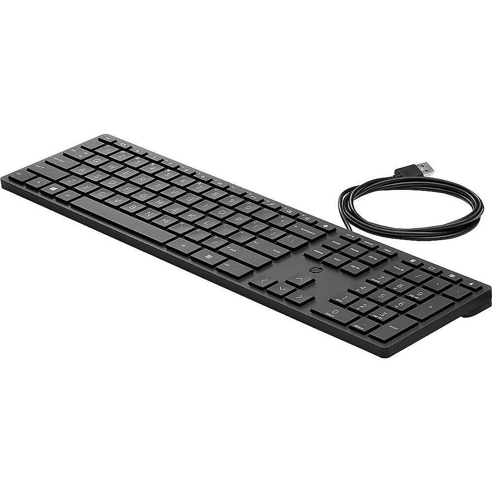 HP Halley USB Slim Keyboard L96909-041 Black, German layout