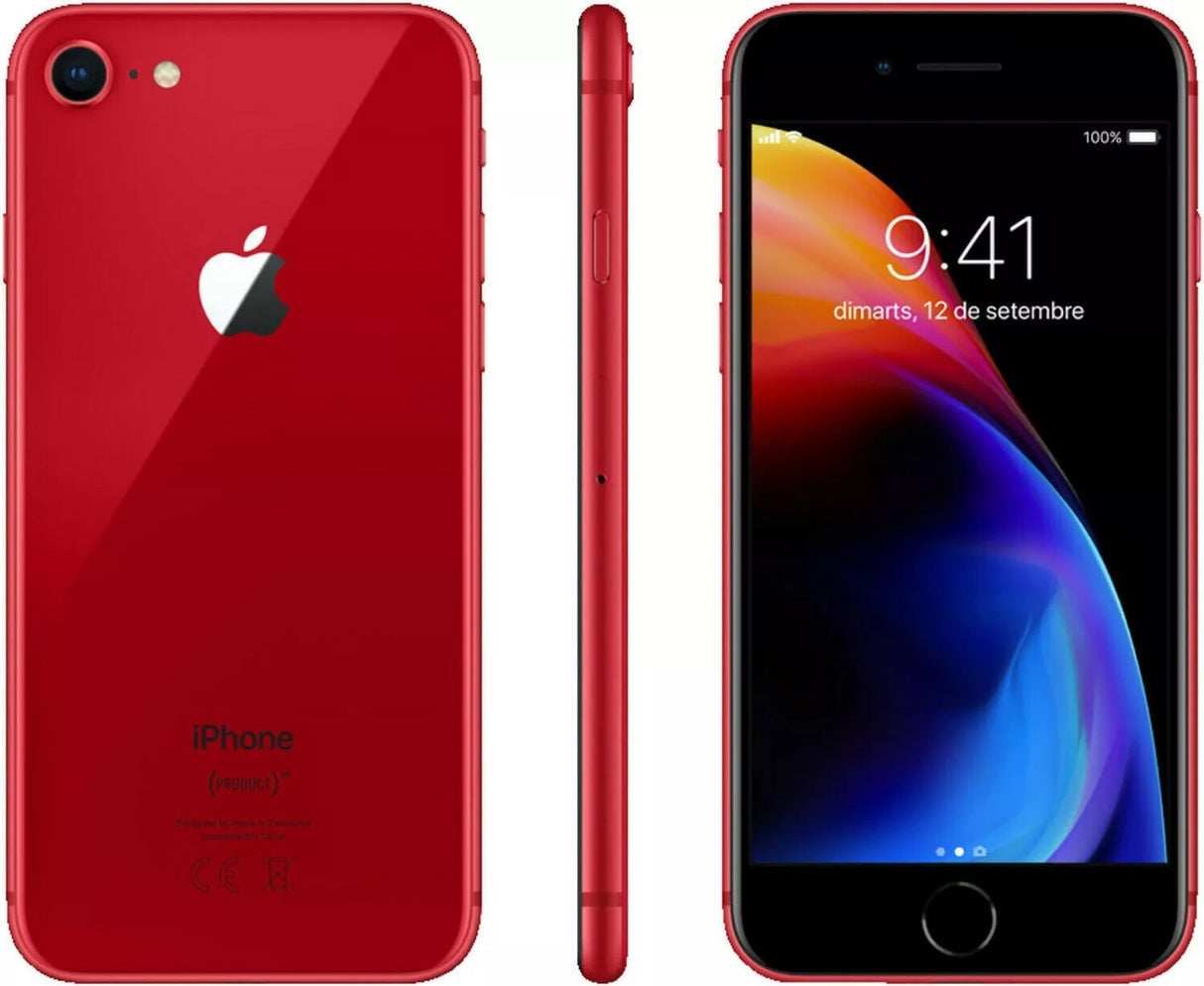Apple iPhone 8 (A1863, 2017) 64GB Red 4.7" Retina HD Display 12MP Camera 