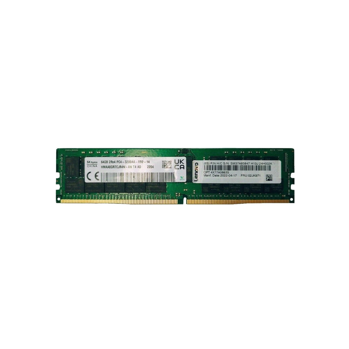 SK Hynix 64GB DDR4 Server Speicher 2RX4 PC4-25600AA 3200MHz HMAA8GR7CJR4N-XN