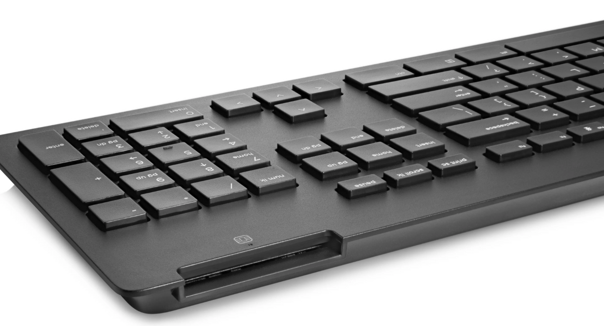 HP USB Slim Smartcard Keyboard 911502-181 Layout Belgian, Black